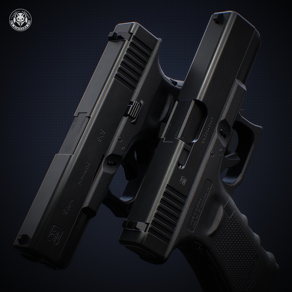 【3Dモデル・MA対応・VRChat想定】G19 Gen4 Pistol | Base MKG2 | Low-poly - Update | v4.1