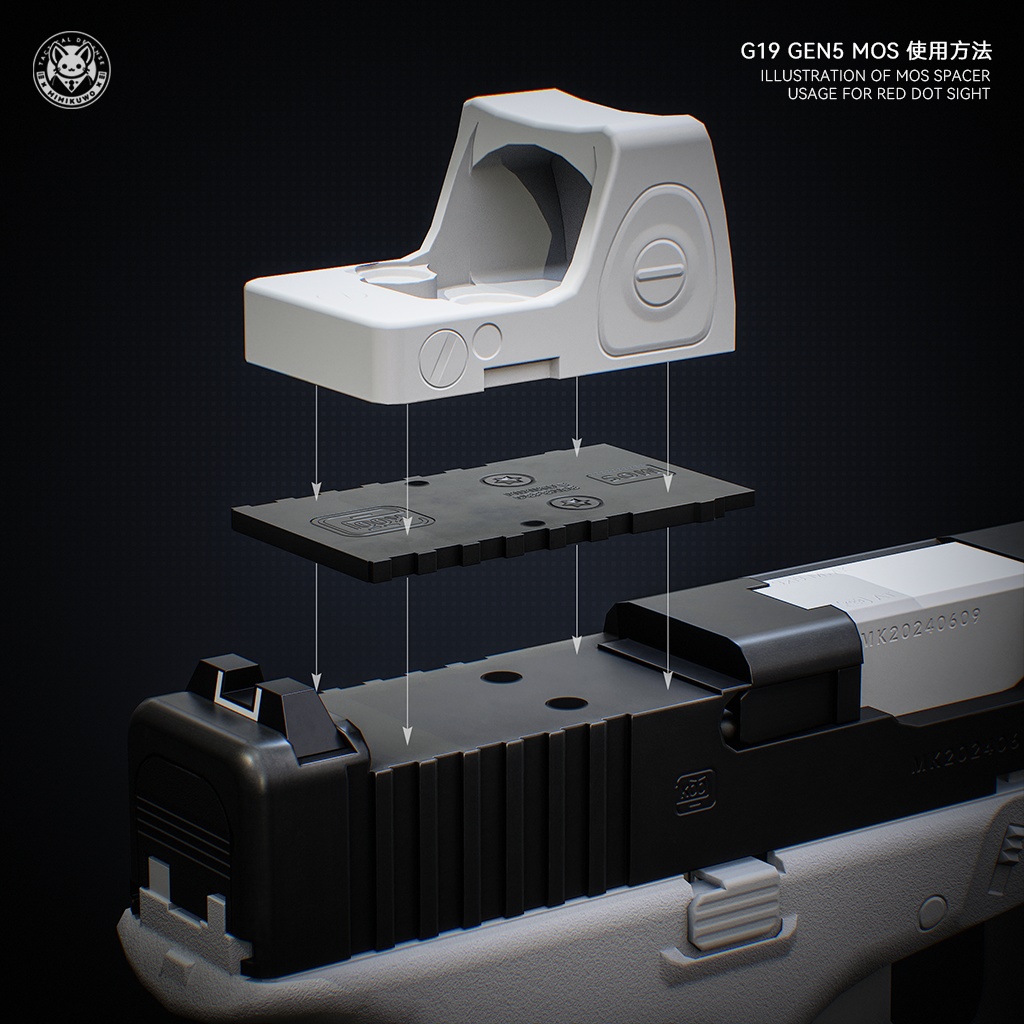 【3Dモデル】G19 Gen5 MOS | Expansion | Low-poly 3D model - v3.0