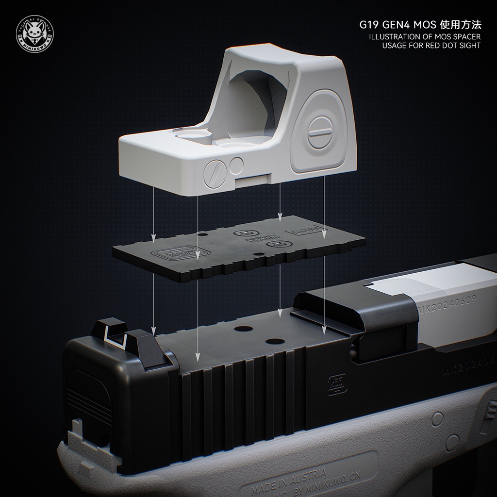 【3Dモデル】G19 Gen4 MOS | Expansion | Low-poly 3D model - v3.0