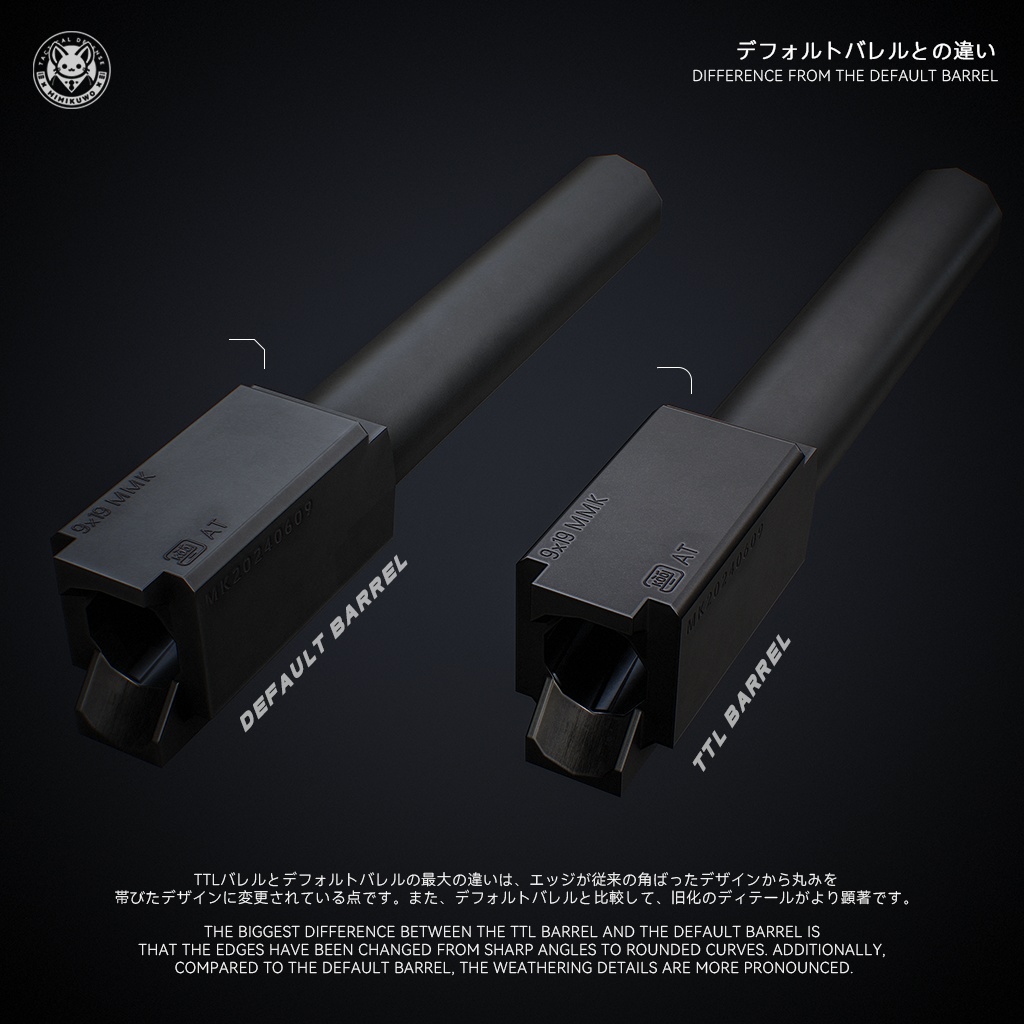 【3Dモデル】Barrel TTL - G19/G45 対応バレル | Expansion | Low-poly - v1.1