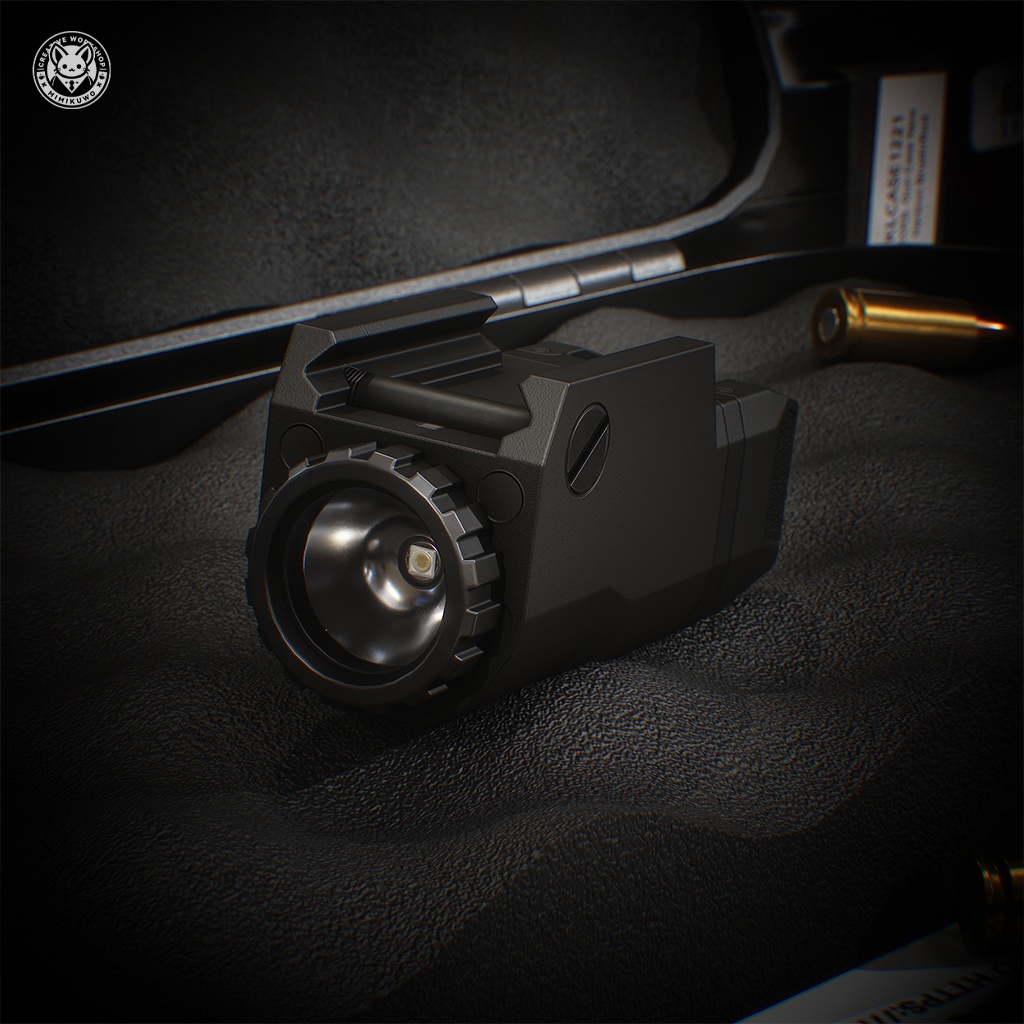 【3Dモデル・MA対応・VRChat想定】APLC Weapon Light ライト | Expansion | Low-poly - v2.0