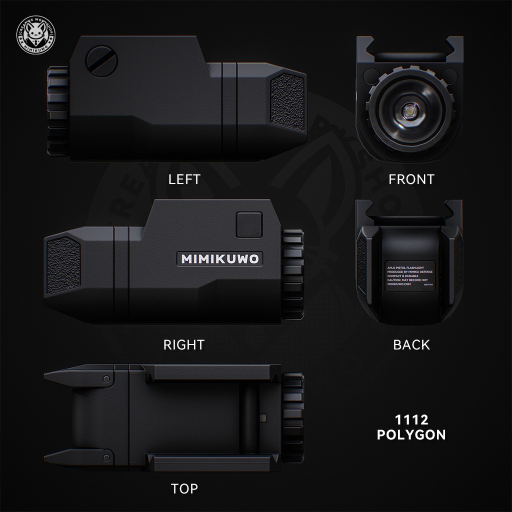 【3Dモデル・MA対応・VRChat想定】APLC Weapon Light ライト | Expansion | Low-poly - v2.0