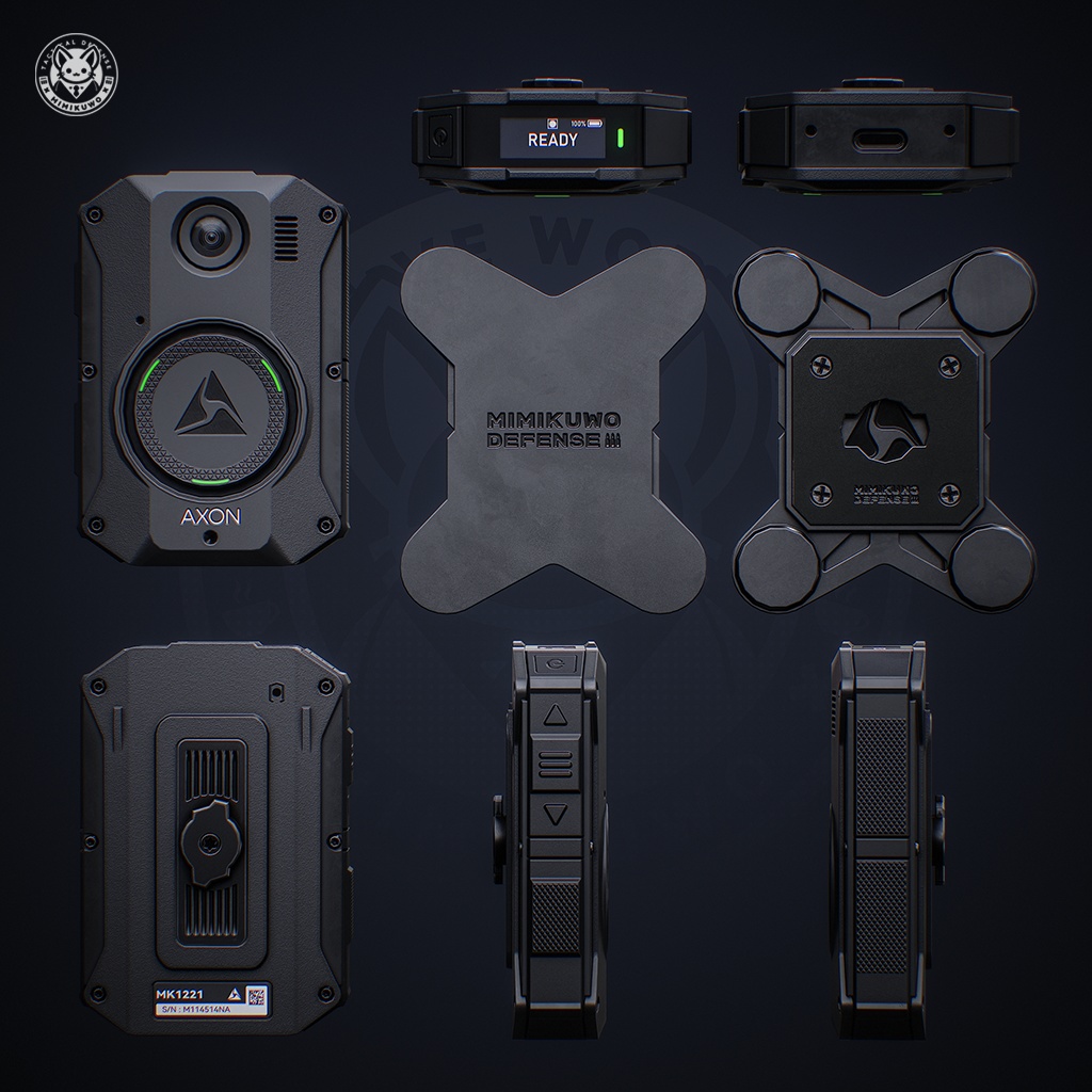 【3Dモデル・MA対応・VRChat想定】Body Camera 3 AXON ボディカメラ | Equip | Low-poly - v1.1