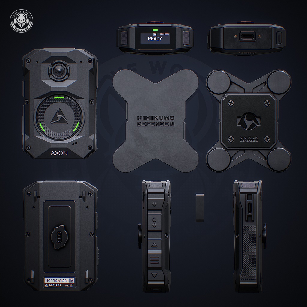 【3Dモデル・MA対応・VRChat想定】Body Camera 4 AXON ボディカメラ | Equip | Low-poly - Update | v1.1