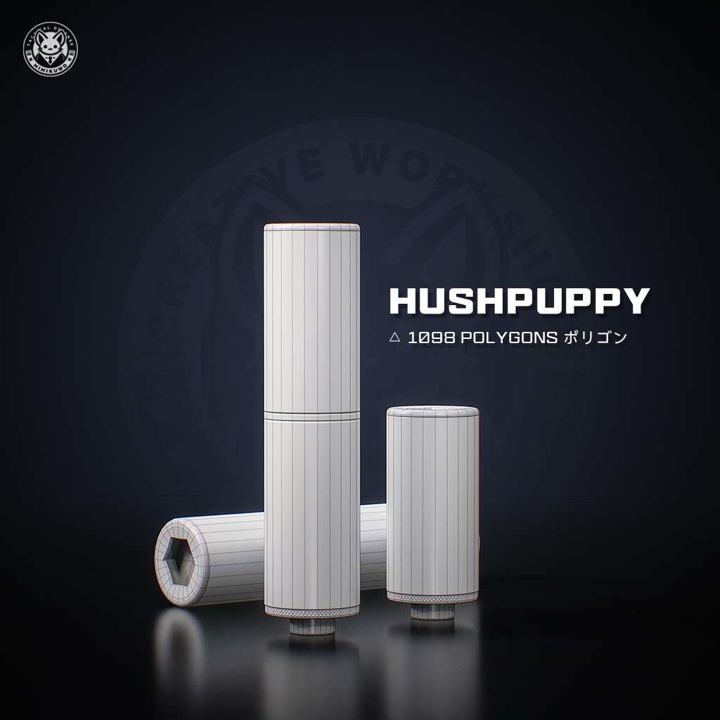 【3Dモデル・VRChat想定】サプレッサー Suppressor 5種類 | Expansion | Low-poly - v2.0