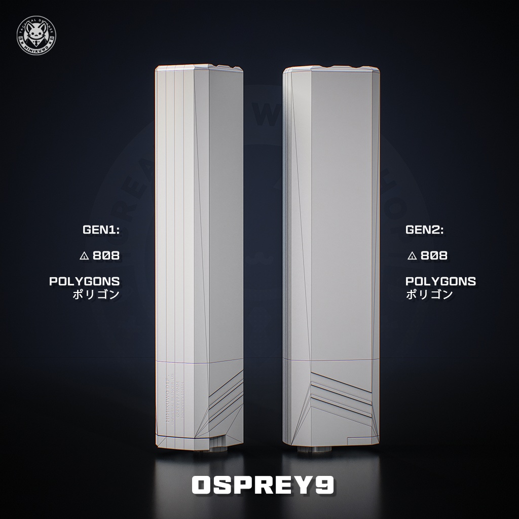 【3Dモデル・VRChat想定】サプレッサー Suppressor 5種類 | Expansion | Low-poly - v2.0