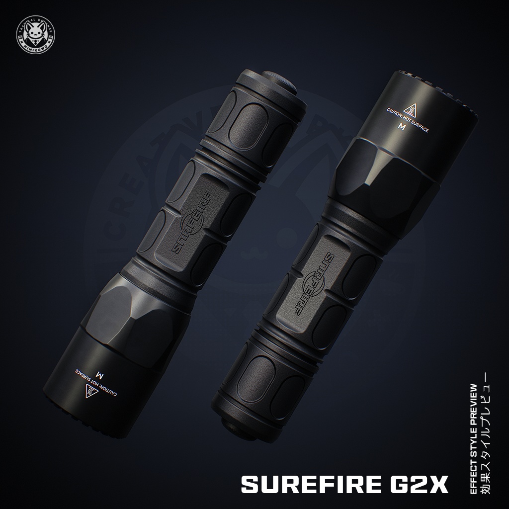 【3Dモデル・MA対応・VRChat想定】Flashlight フラッシュライト Surefire G2x | Equip | Low-poly v1.0