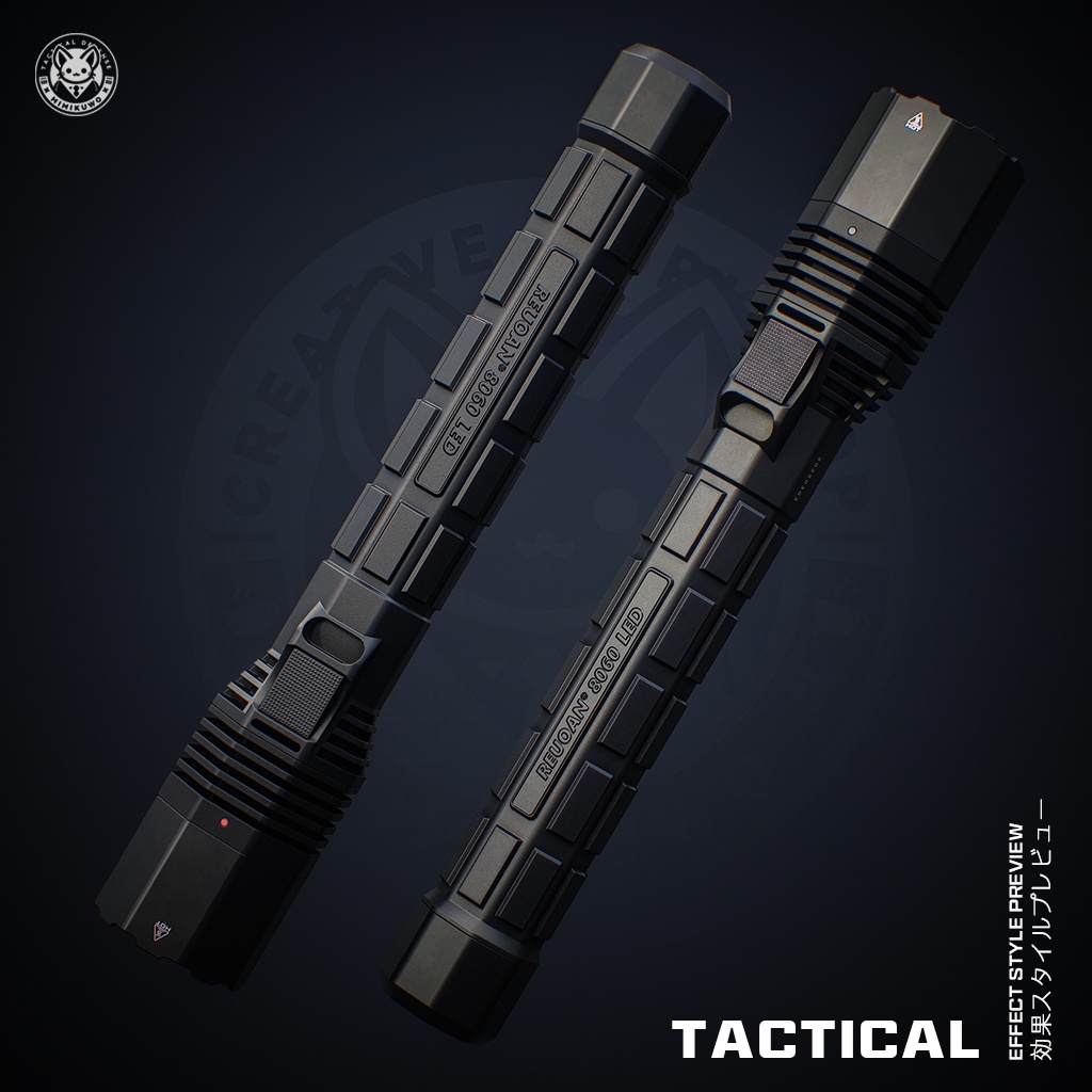 【3Dモデル・MA対応・VRChat想定】Flashlight フラッシュライト Tactical | Equip | Low-poly v1.0