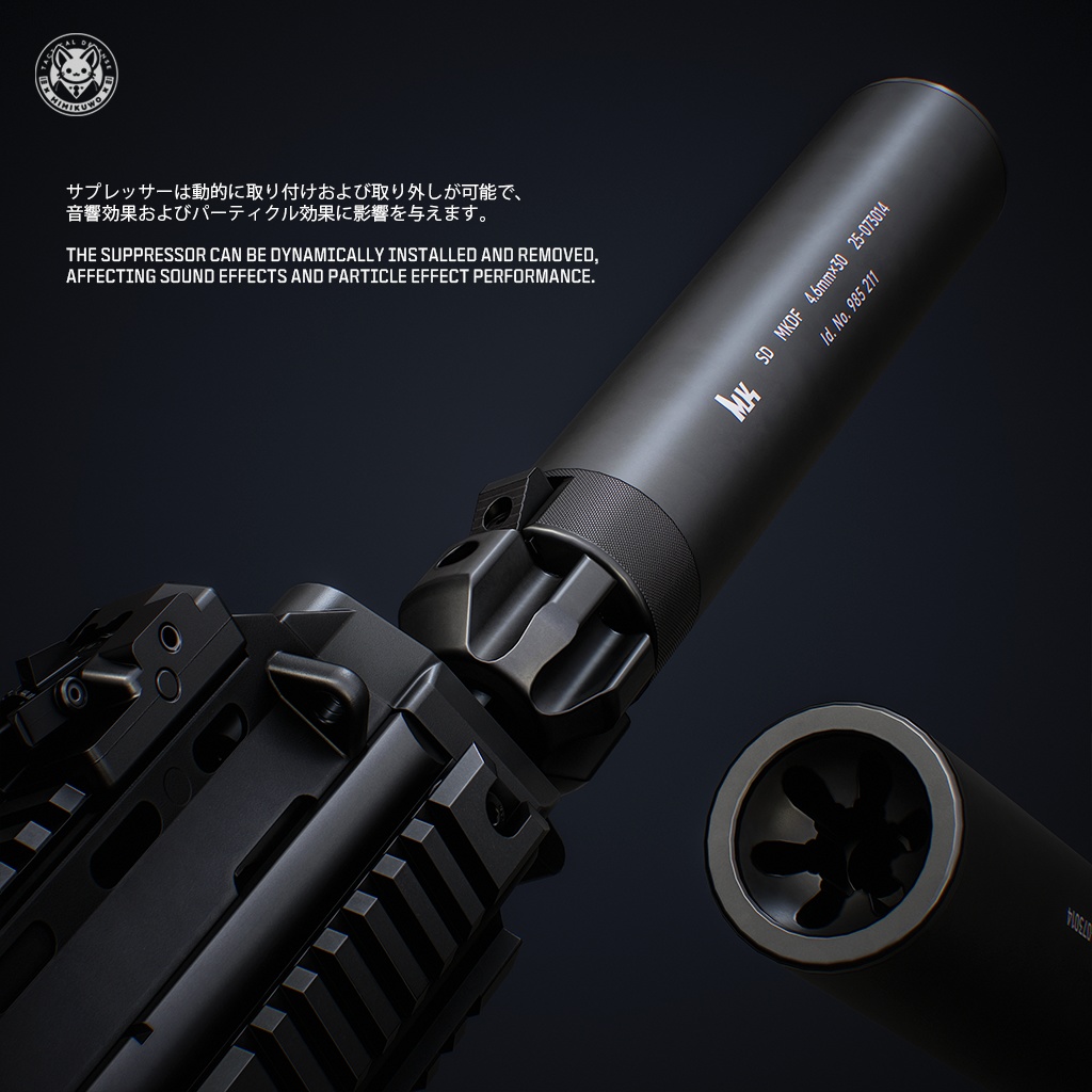 【3Dモデル・MA対応・VRChat想定】MP7 A1 PDW | Base MKG4 | Low-poly | v1.2.2