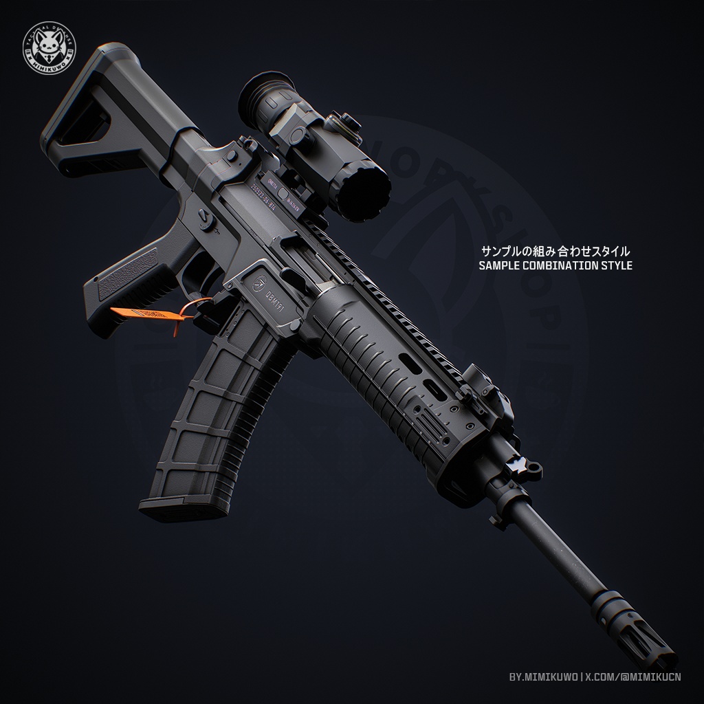 【3Dモデル・MA対応・VRChat想定】 QBZ191&192 | Base MKG5 | Low-poly | v1.1