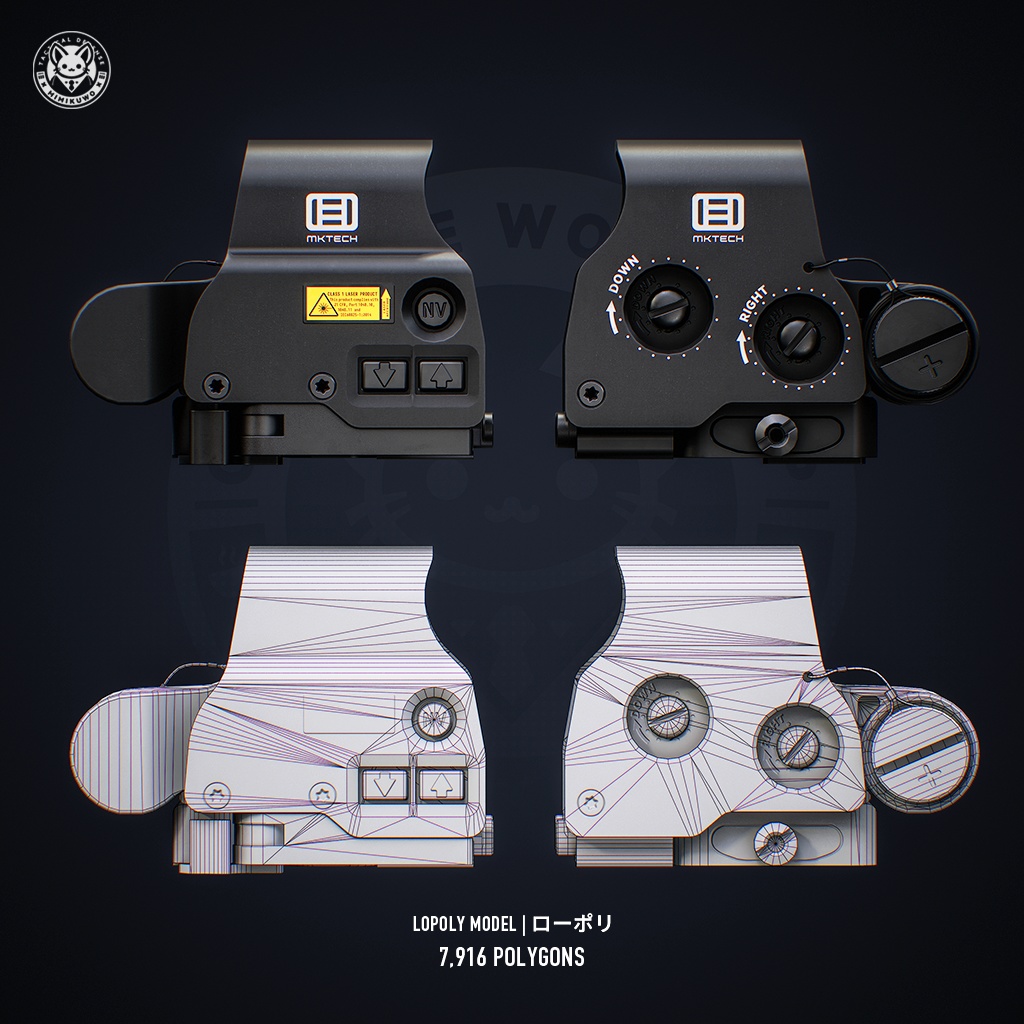 【3Dモデル・VRChat想定】EXPS3 + G33 照準器 Pack | Expansion | Low-poly - v1.0