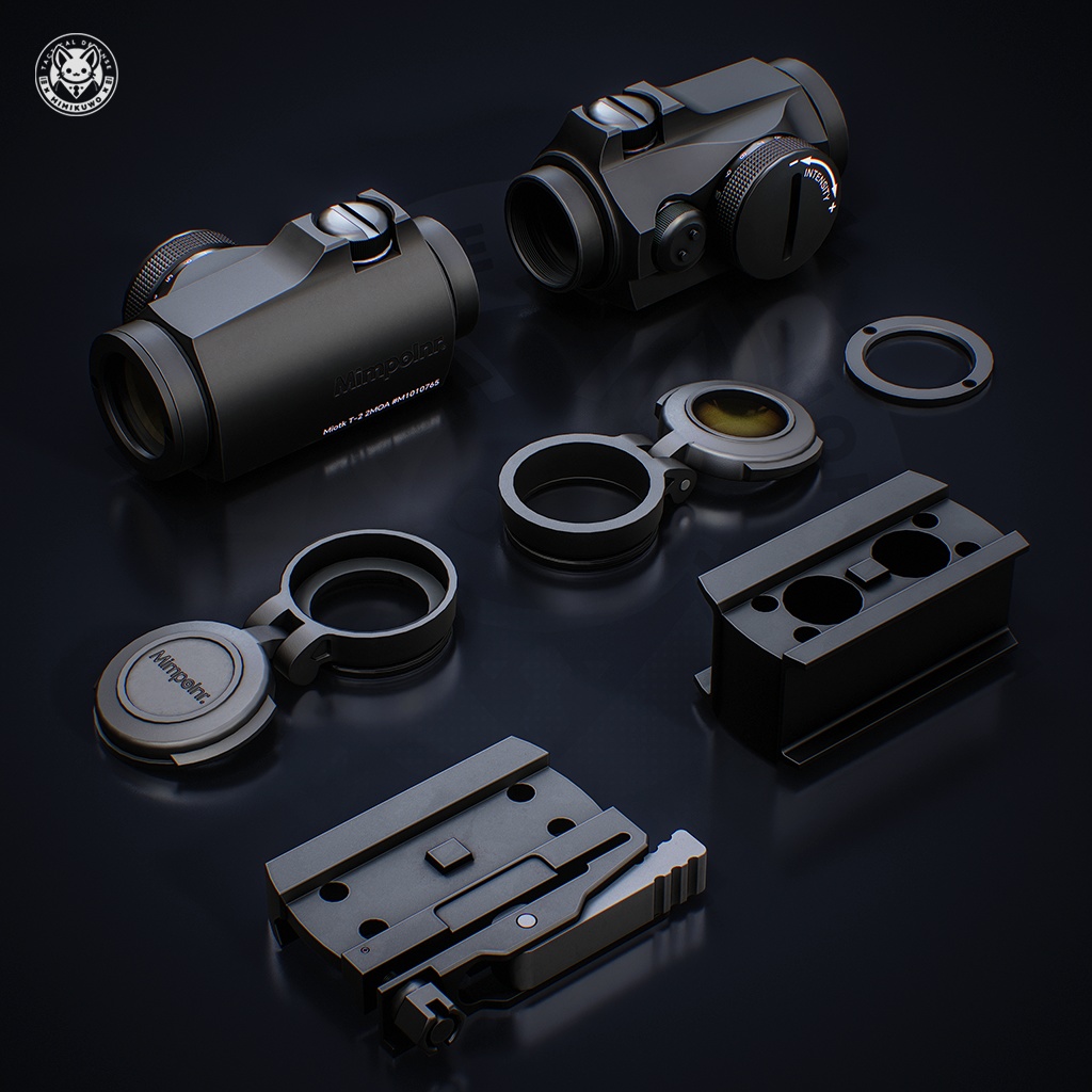 【3Dモデル・VRChat想定】 Red Dot T2 + G30 照準器 Pack | Expansion | Low-poly - v1.0