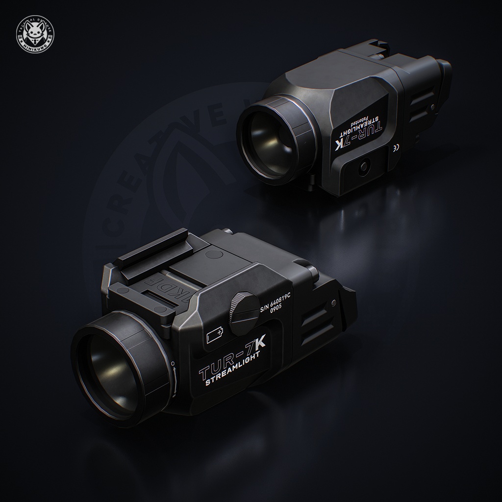 【3Dモデル・VRChat想定】 TLR-7A Weapon Light ライト | Expansion | Low-poly - v1.0