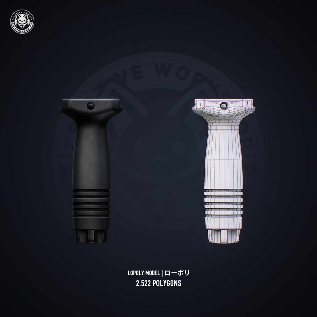【3Dモデル】 KAC A Grip グリップ | Expansion | Low-poly