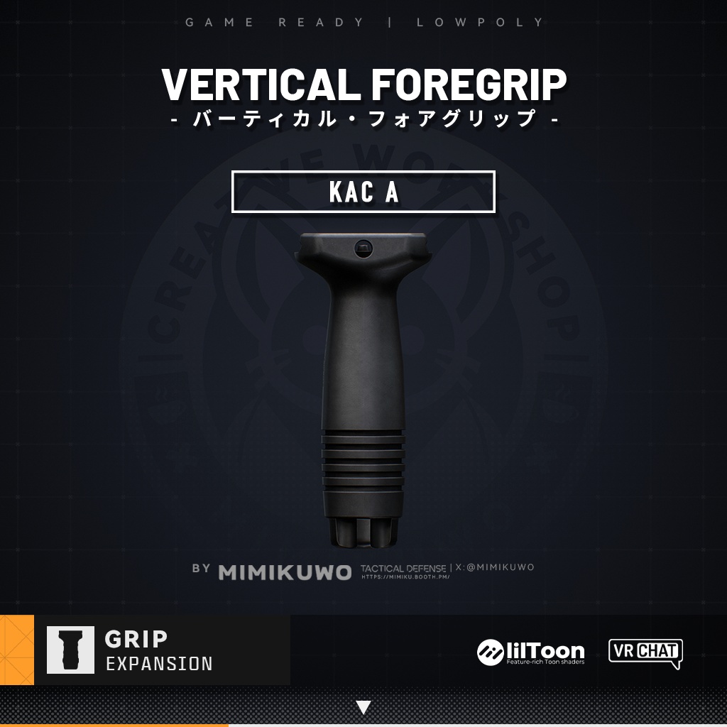 【3Dモデル】 KAC A Grip グリップ | Expansion | Low-poly