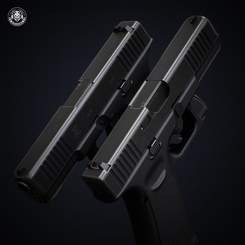 【3Dモデル・MA対応・VRChat想定】G17 Gen5 Pistol | Base MKG7 | Low-poly - v1.1