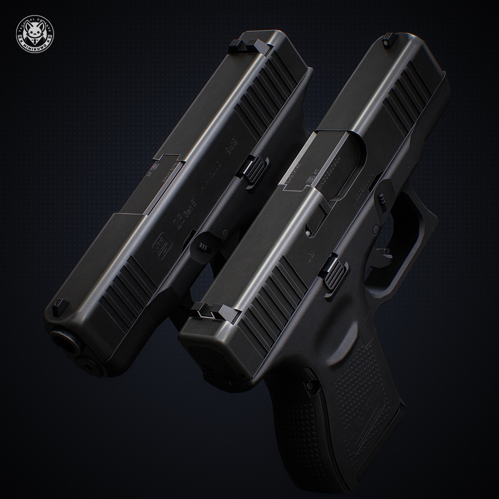 【3Dモデル・MA対応・VRChat想定】G26 Gen5 Pistol | Base MKG8 | Low-poly - v1.1