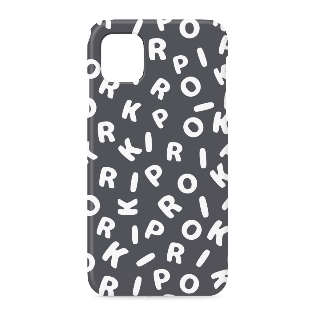 OKIRIP iPhoneケース タイポグラフィ柄 ネイビー