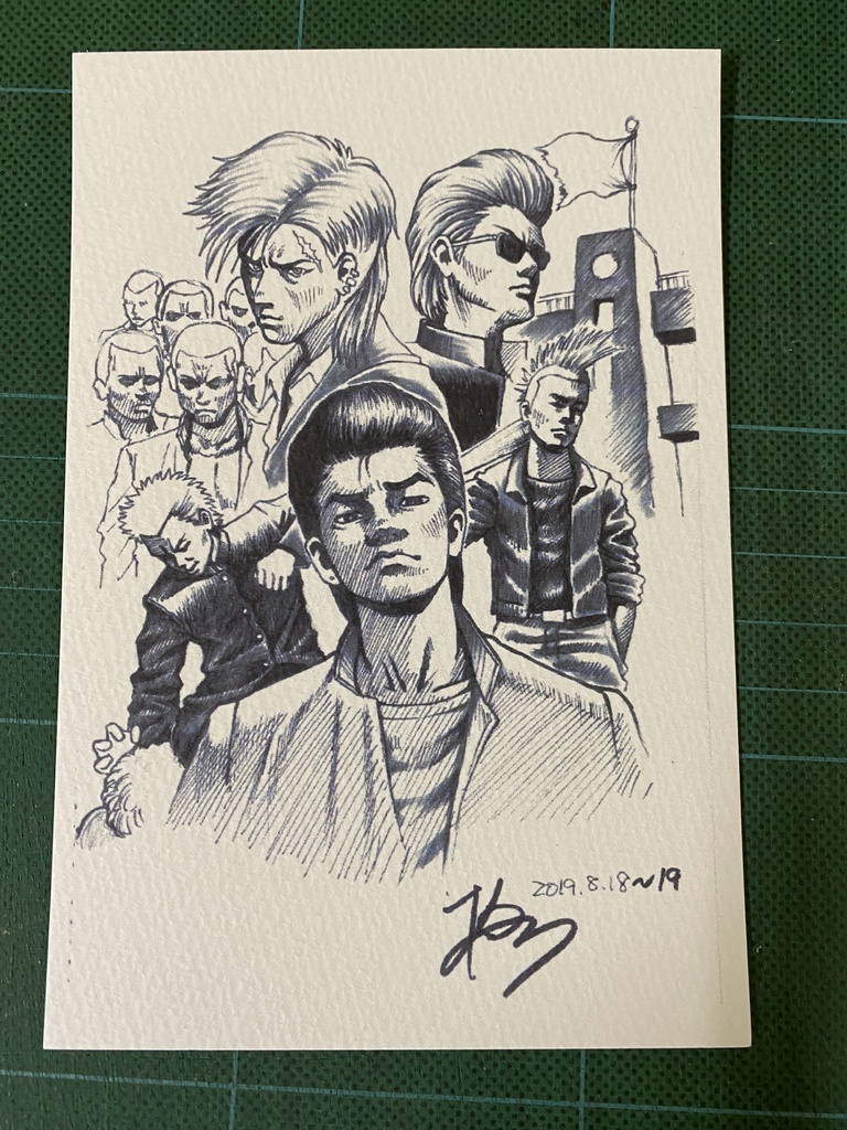 元 テクノスジャパン CGデザイナー Kon氏 オリジナル 描き下ろし 熱血硬派 くにおくん カッティング ステッカー