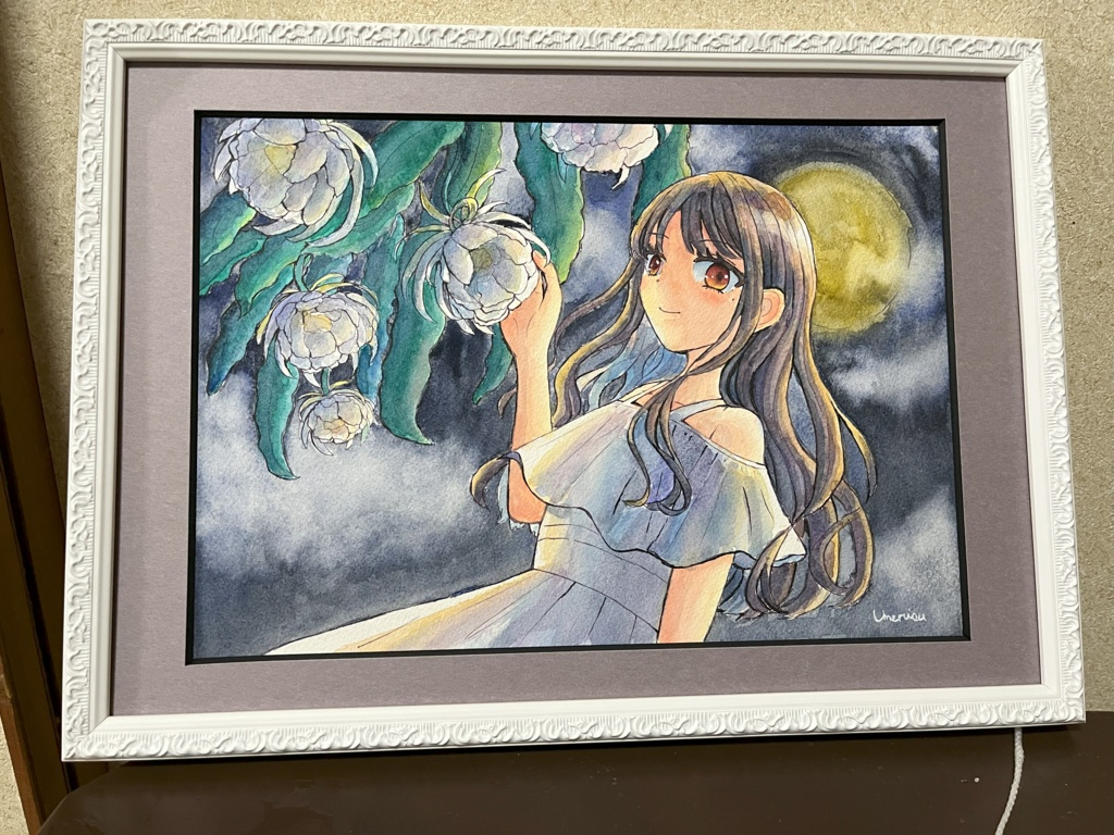 【額装原画】月下美人