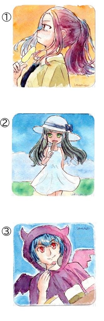 【アナログ原画】てのひらサイズフレームレス原画