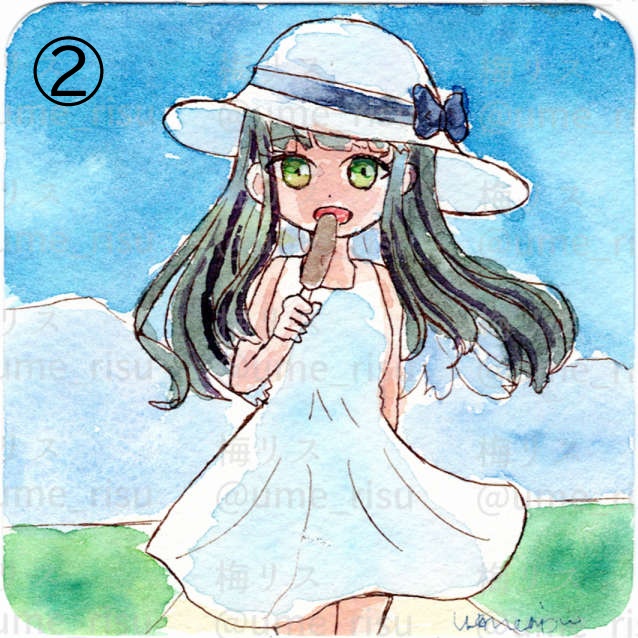 【アナログ原画】てのひらサイズフレームレス原画