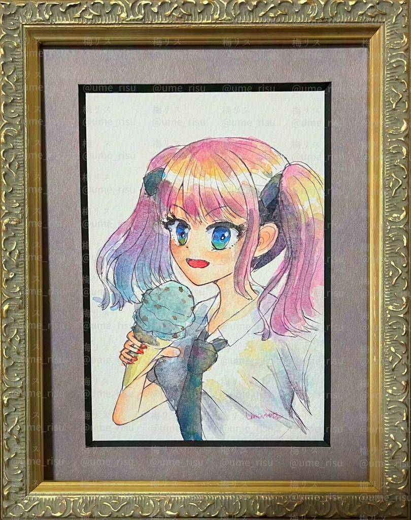 【額装原画】あたしってばチョコミン党♡