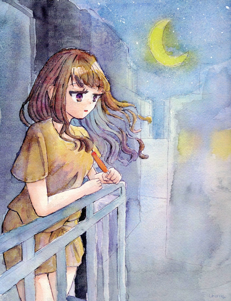 【額装原画】夜に溺れる
