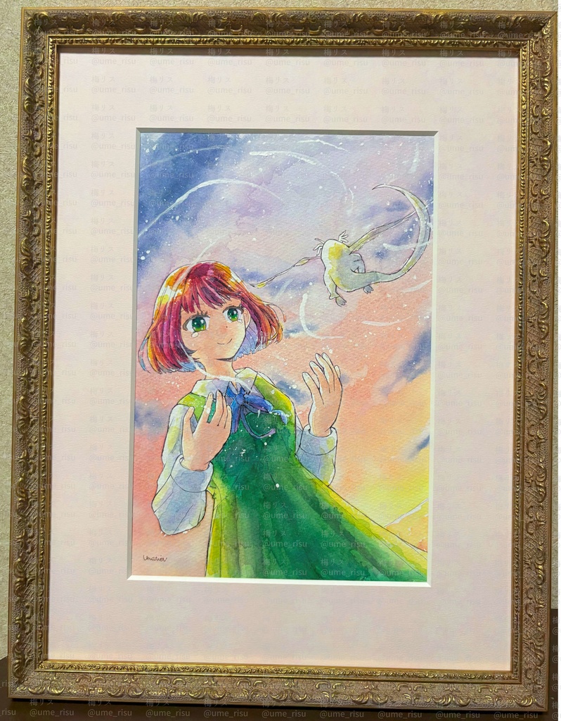 【額装原画】さよなら、私の愛しい龍 ～Farewell, My Beloved Dragon~