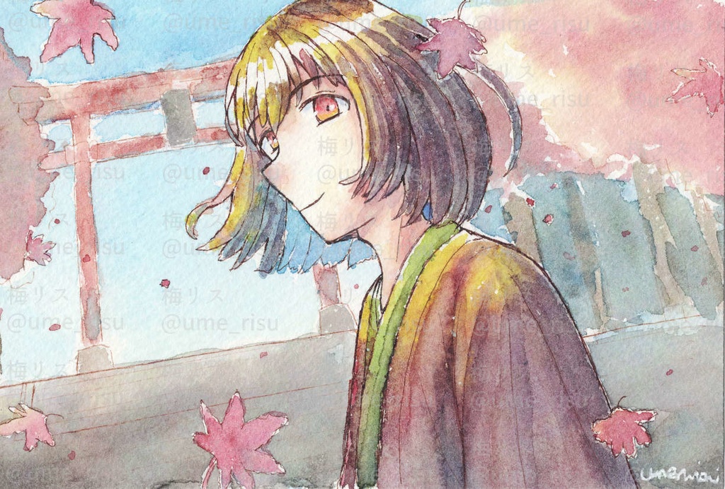 【フレームレス】 朱の鳥居をくぐる朝