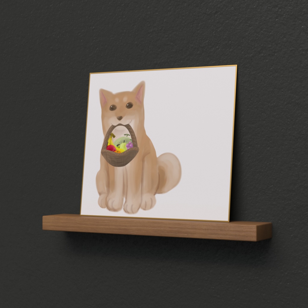 色紙 しばわんこ