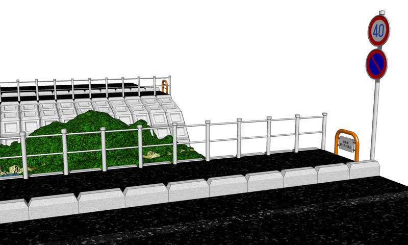 【無料】3Dジオラマ道路と川