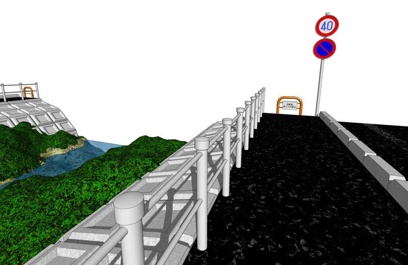 【無料】3Dジオラマ道路と川
