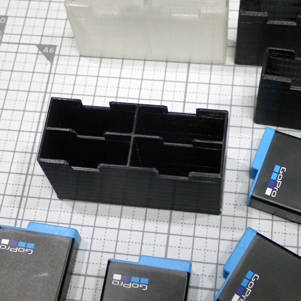 GoProバッテリー用のケース2種、3Dプリント用