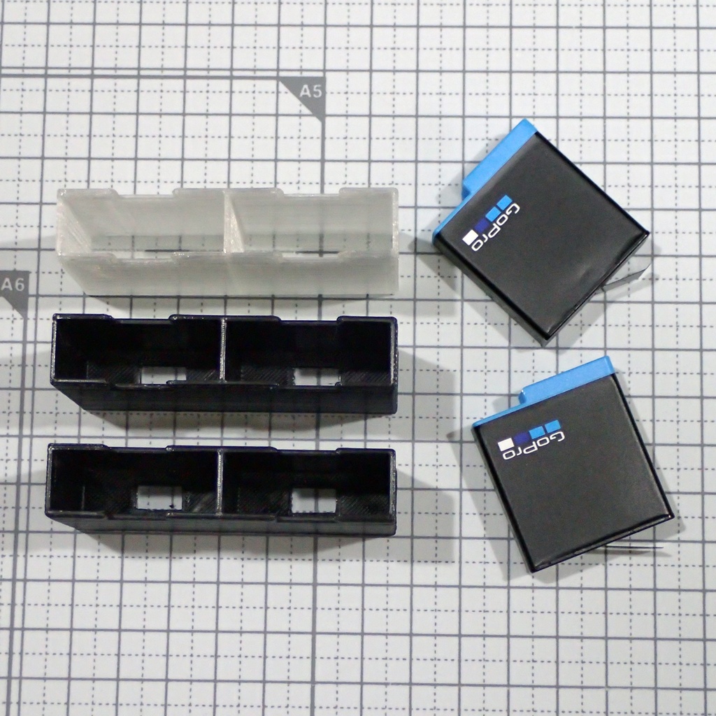 GoProバッテリー用のケース2種、3Dプリント用