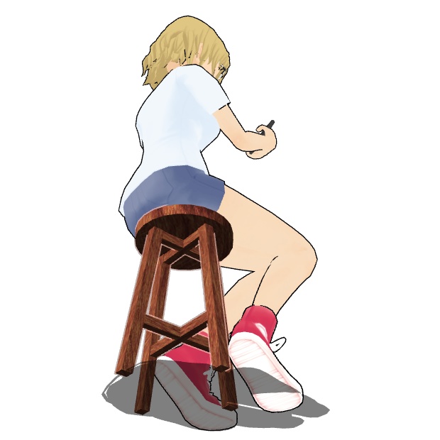 シンプルな木製スツール