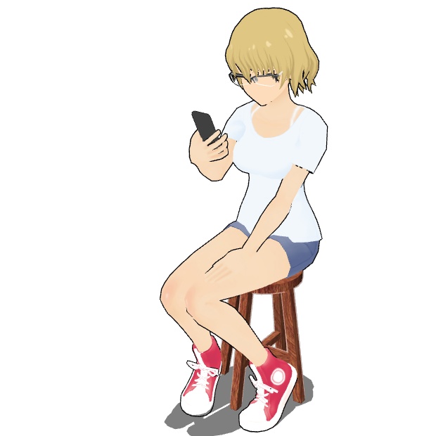 シンプルな木製スツール