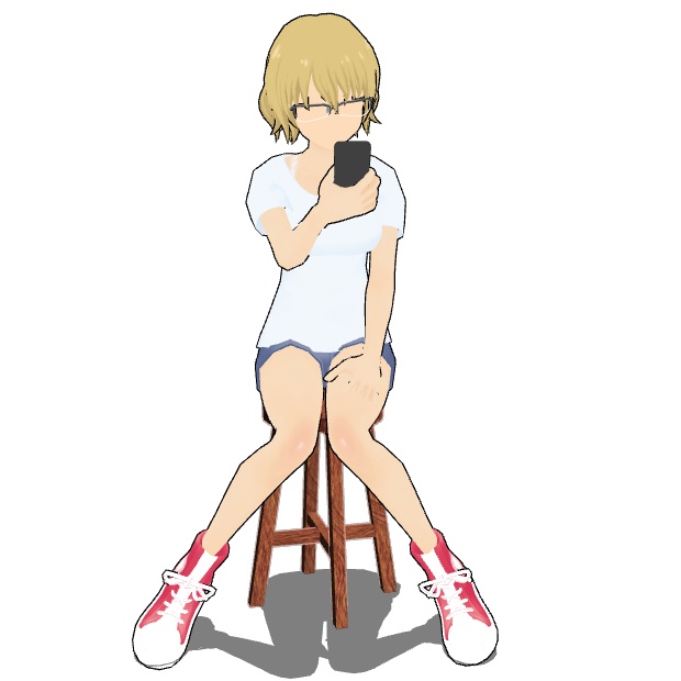 シンプルな木製スツール