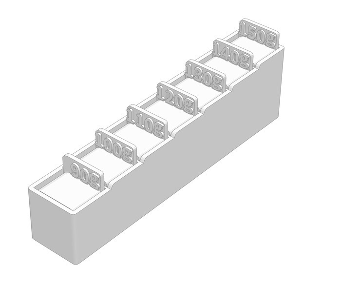 パスタメジャー3種、ケース付き(3Dプリント用STLデータ)