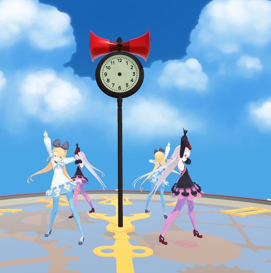 【無料】メカニカルクロックステージ(animated)