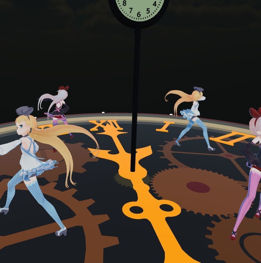 【無料】メカニカルクロックステージ(animated)