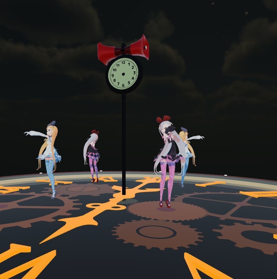 【無料】メカニカルクロックステージ(animated)