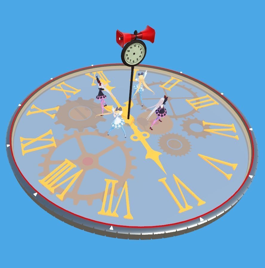 【無料】メカニカルクロックステージ(animated)