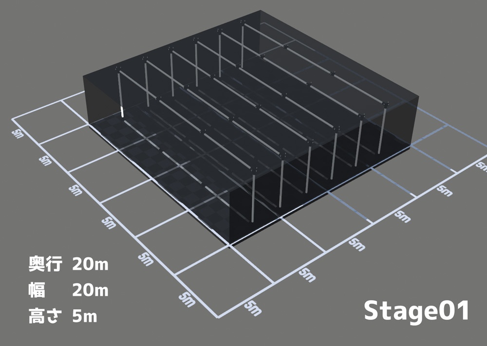 3種のステージと巨大スピーカー