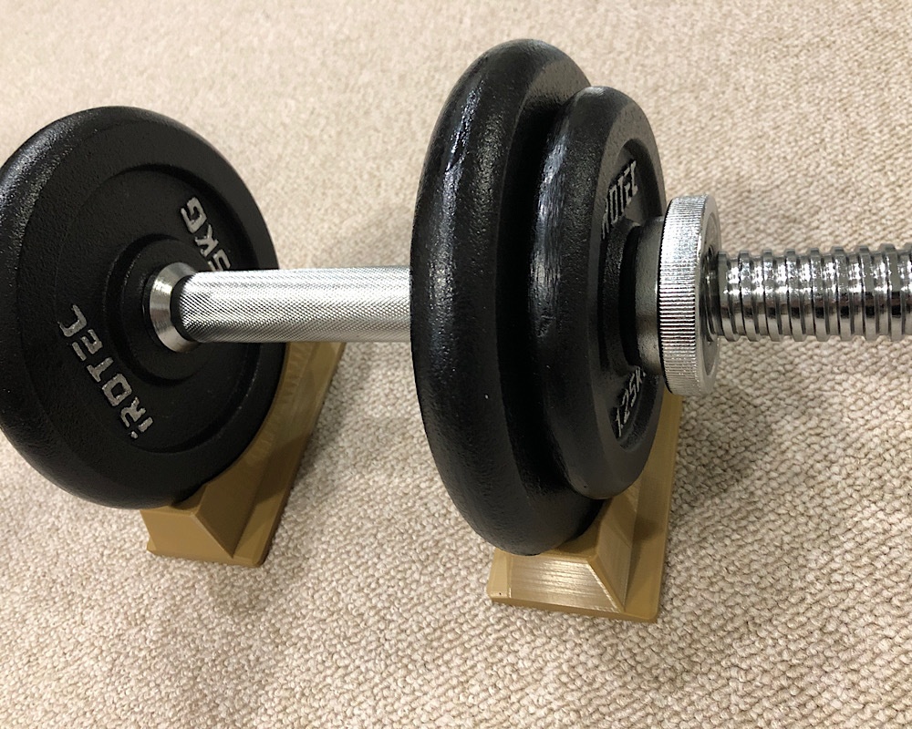 ダンベル台とエンドキャップ(3Dプリント用)