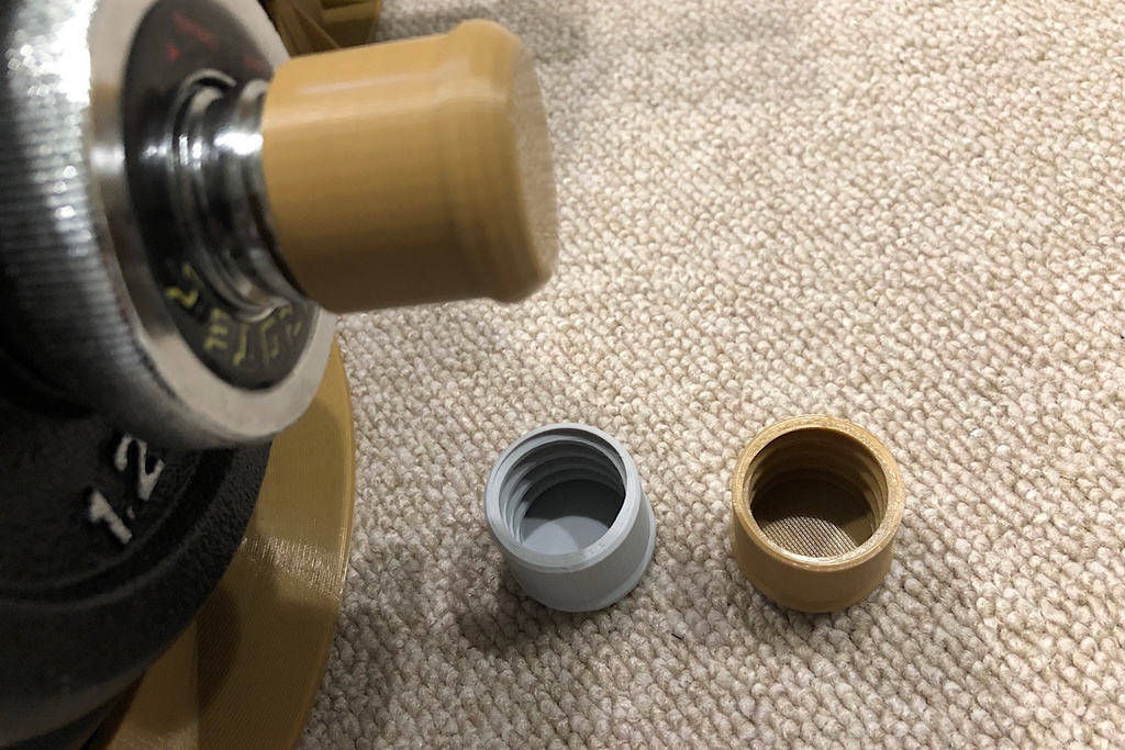 ダンベル台とエンドキャップ(3Dプリント用)