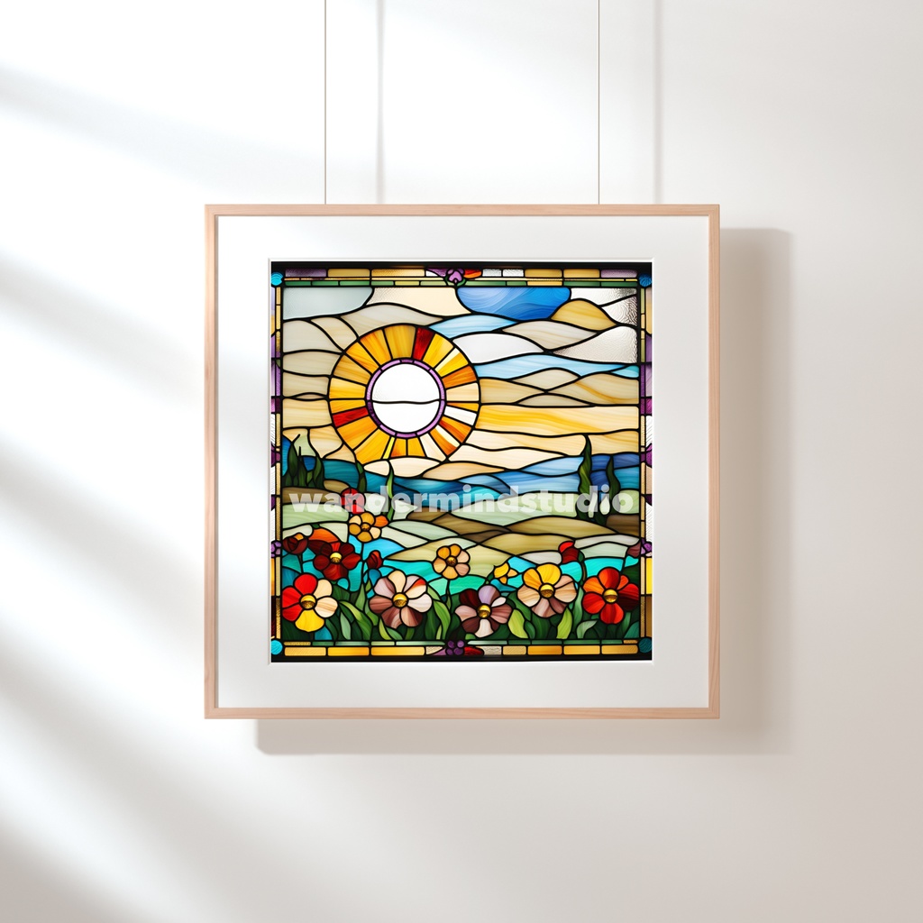  Sunrise Garden – ステンドグラス風アート