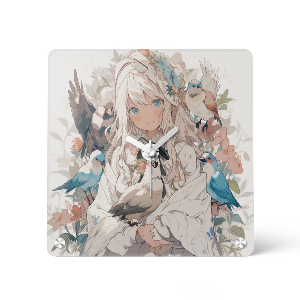 鳥達と私アクリル時計