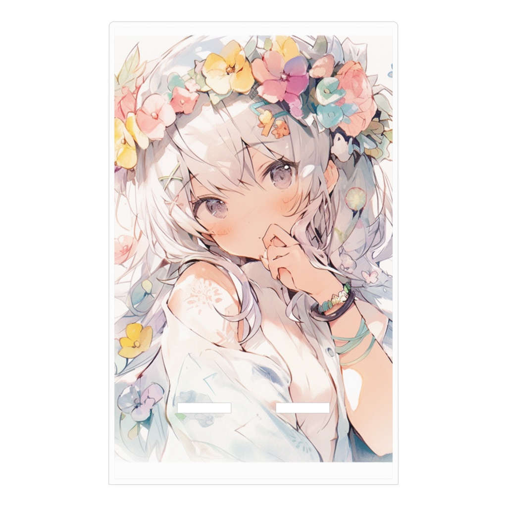 パステル調で女の子イラストスマホスタンド