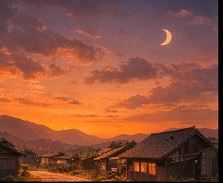 【AI背景】夕焼けの田舎道|癒し・ノスタルジー風景素材(配信・動画向け)